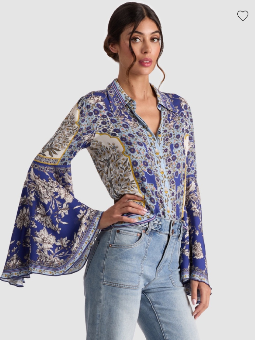 Alice and Olivia WILLA BELL SLEEVE TOP